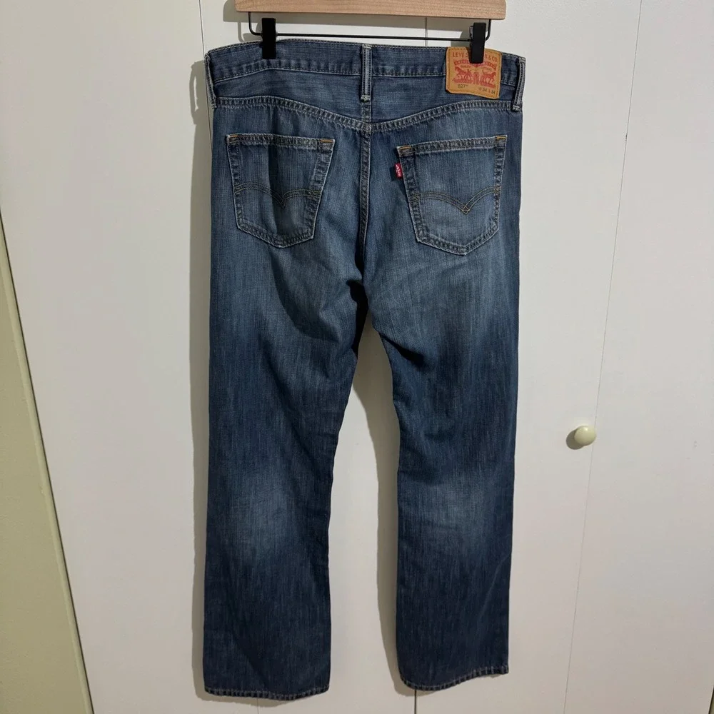 Levis 527 Slim Bootcut Jeans Mens 34x34 Blue Medium Wash Denim Low Rise 527-0511